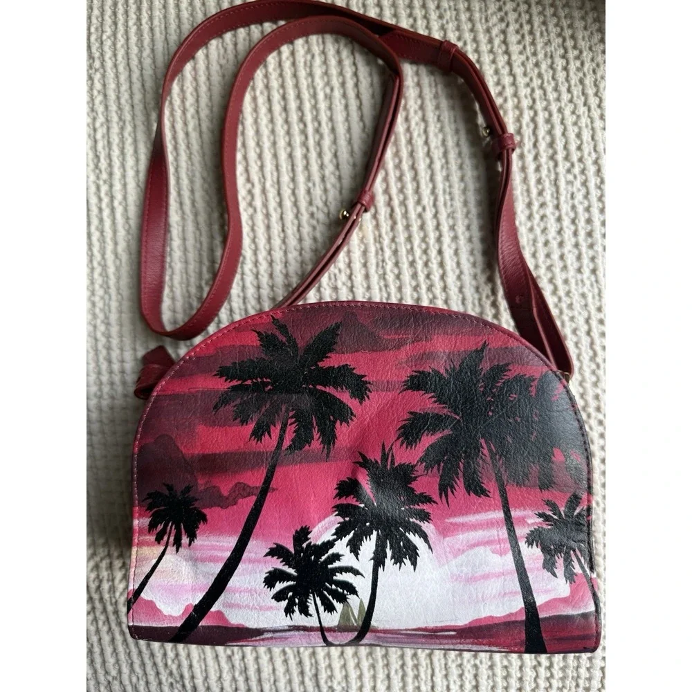Rare Artisan Sophia‎ Visconti Leather Bag Boho Luxe Hand-Painted Wearable Art